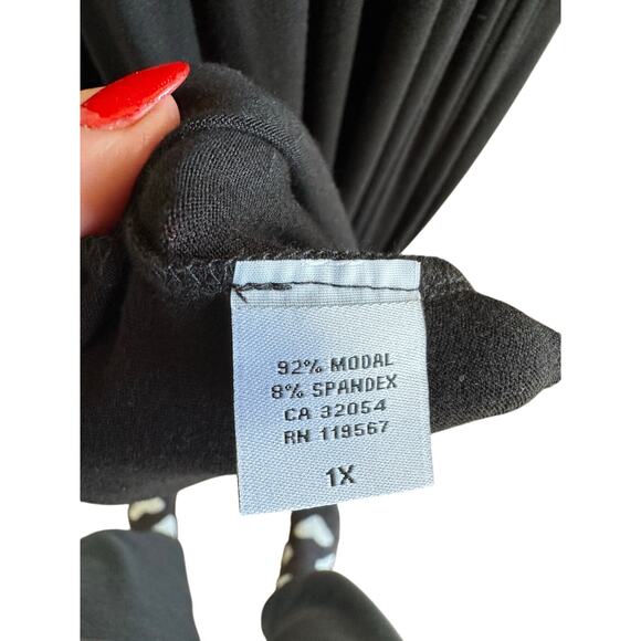 HALEY CROSSOVER FRONT 3/4
SLEEVE BAMBOO NIGHTGOWN - XL - Black - Picture 11 of 12